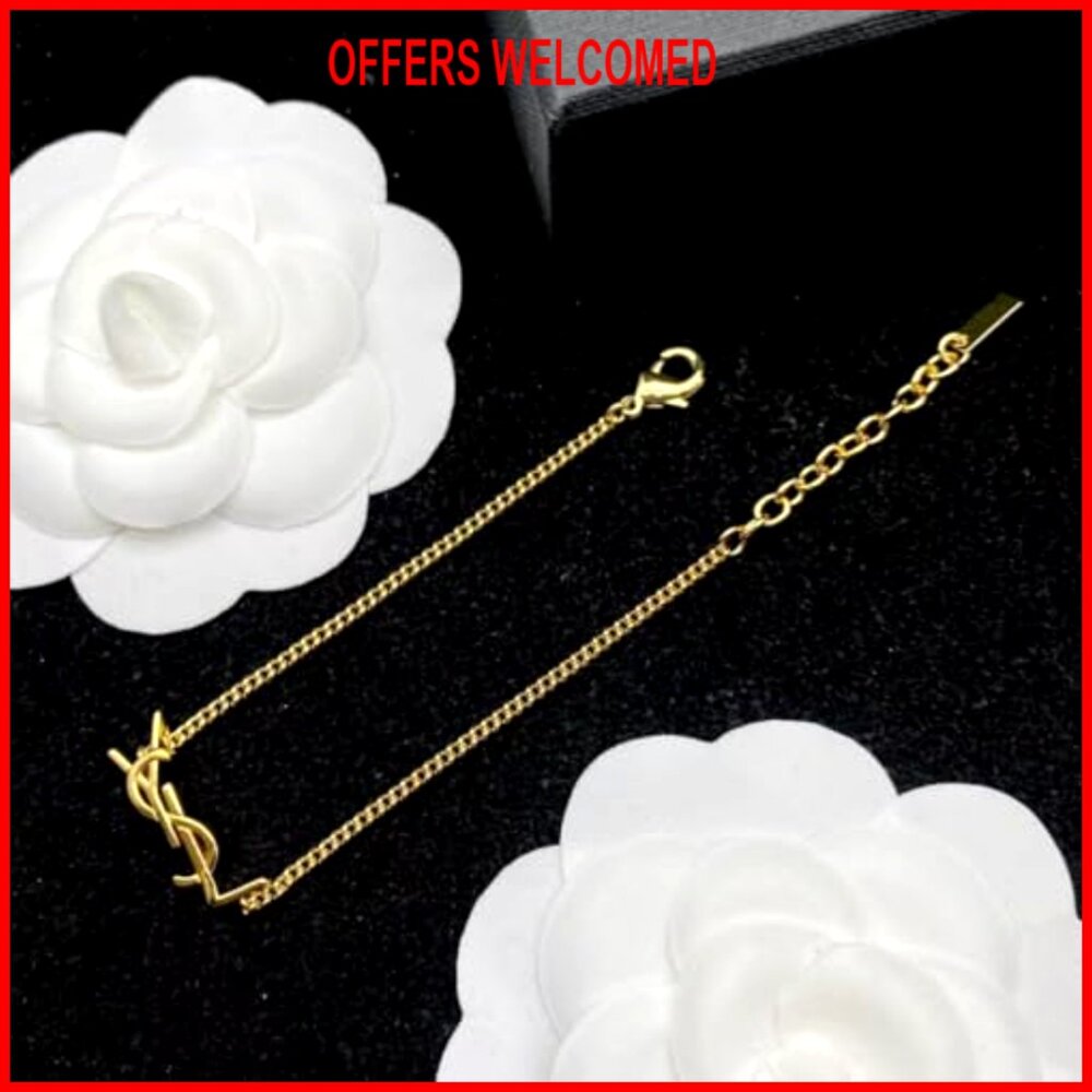 Adjustable Copper Link Bracelet With Initial Char… - image 3